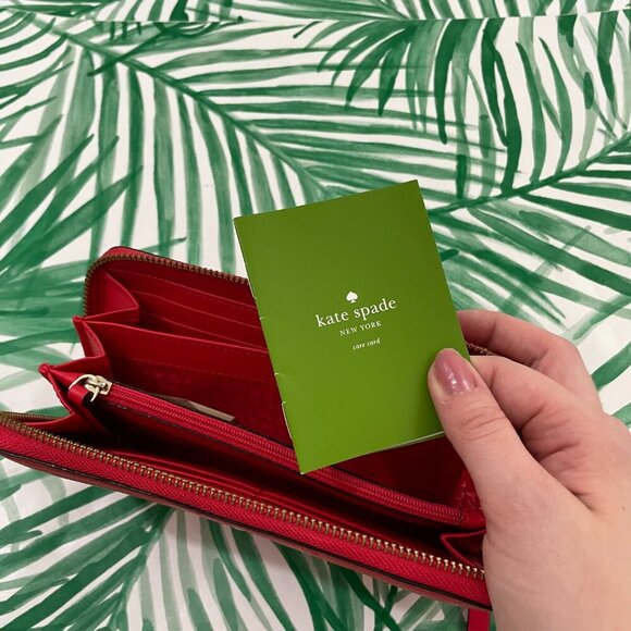 Kate Spade Neda Wallet Flynn Street Stitched Leather Prikly Pear - Picture 4 of 10